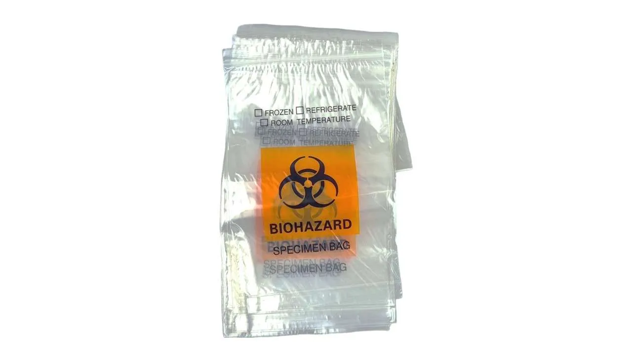 Bolsas De Bioseguridad 15*25 Residuos Biopeligrosos *100 - Imagen 1