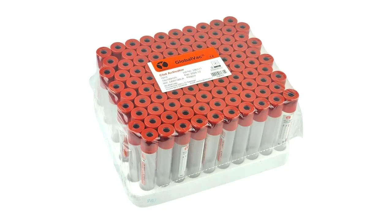 Tubo Tapa Roja GlobalVac®( Clot Activator ) 9ml 100 Tubos - Imagen 3
