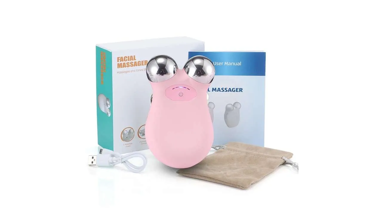 Masajeador Facial Ems Nuskin Rosado 5 Velocidades con Gel Conductor Royal Facial - Imagen 1