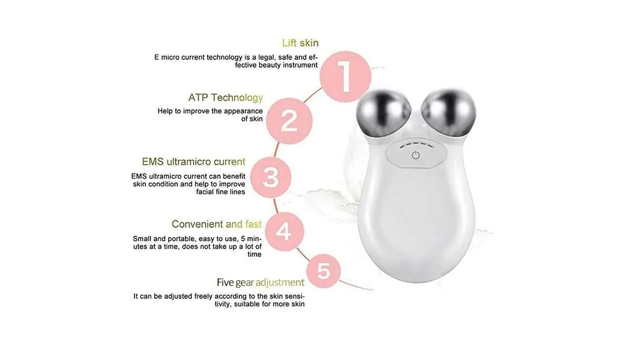 Masajeador Facial Ems Nuskin Rosado 5 Velocidades con Gel Conductor Royal Facial - Imagen 4