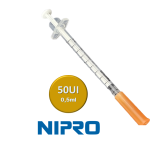 Jeringa de Insulina Nipro 0.5ml 50ui (30g 8mm-5/16) 10 Unidades