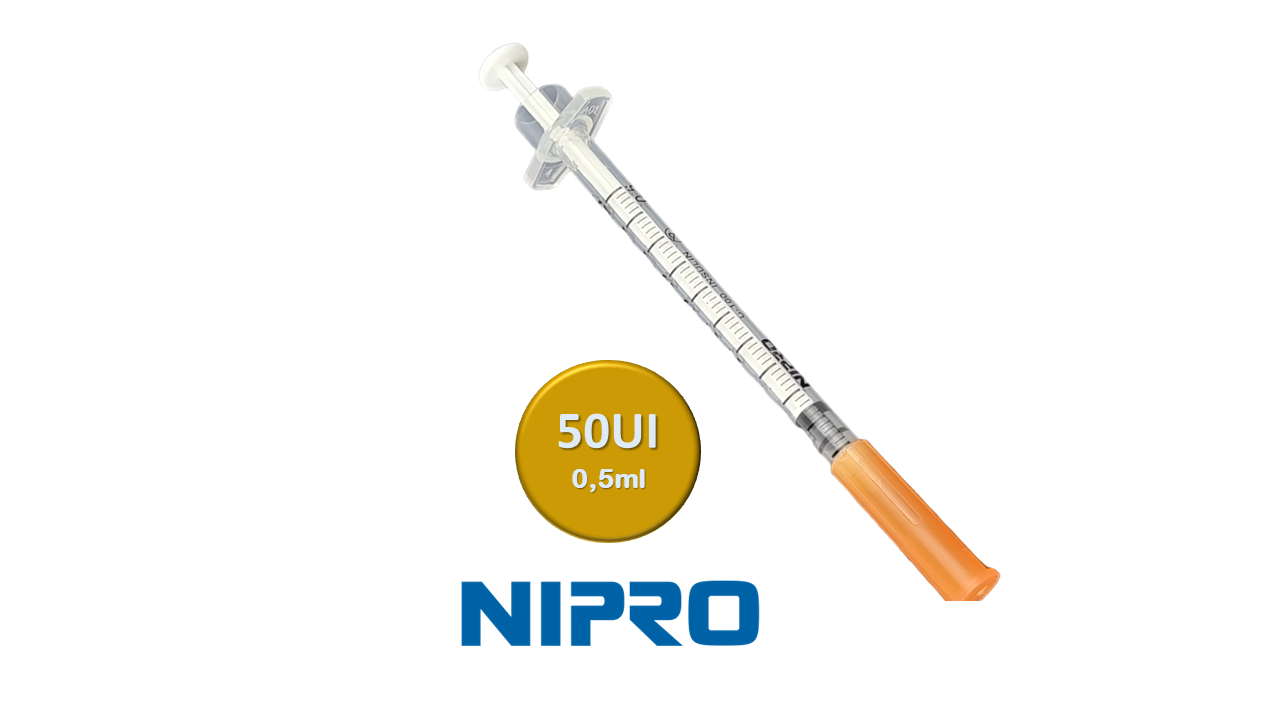 Diapositiva47.png Jeringa de Insulina Nipro 0.5ml 50ui (30g 8mm-5/16) 10 Unidades - Imagen 1