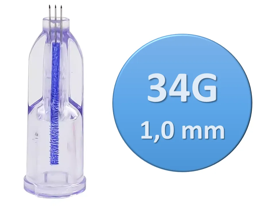 Aguja Micro Needle Nano 3 Pines 34g + Jeringas 1ml Pack 2 - Imagen 3