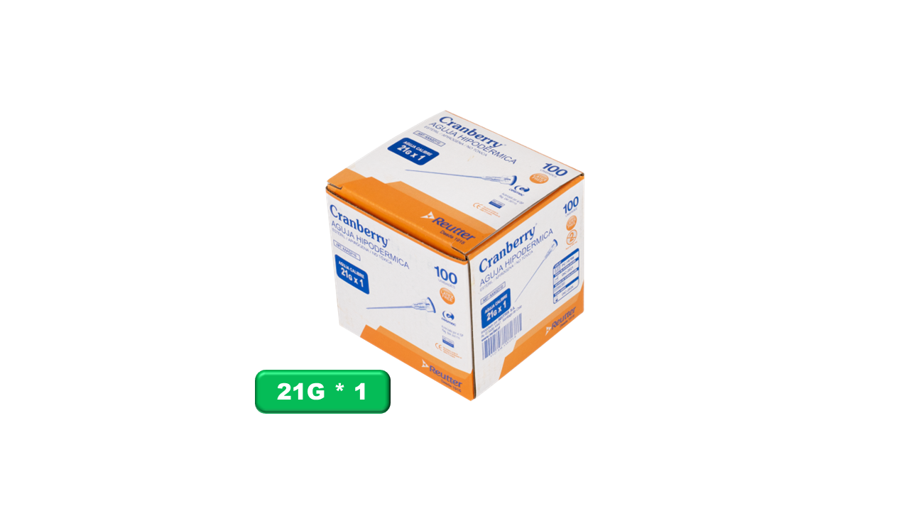Diapositiva75-2.png Agujas Hipodérmicas 21G * 1 *100 - Imagen 1