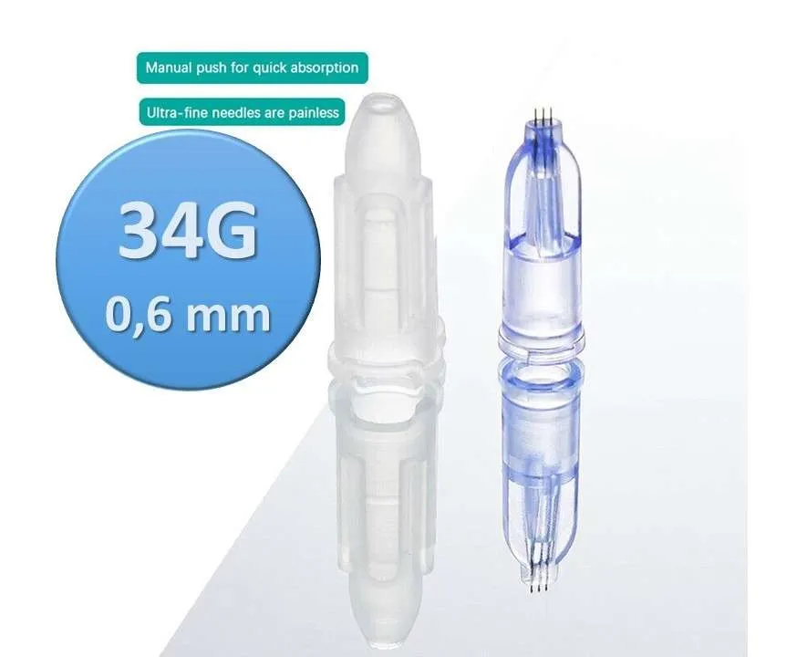 Aguja Micro Needle Nano 3 Pines 34g + Jeringas 1ml Pack 2 - Imagen 5