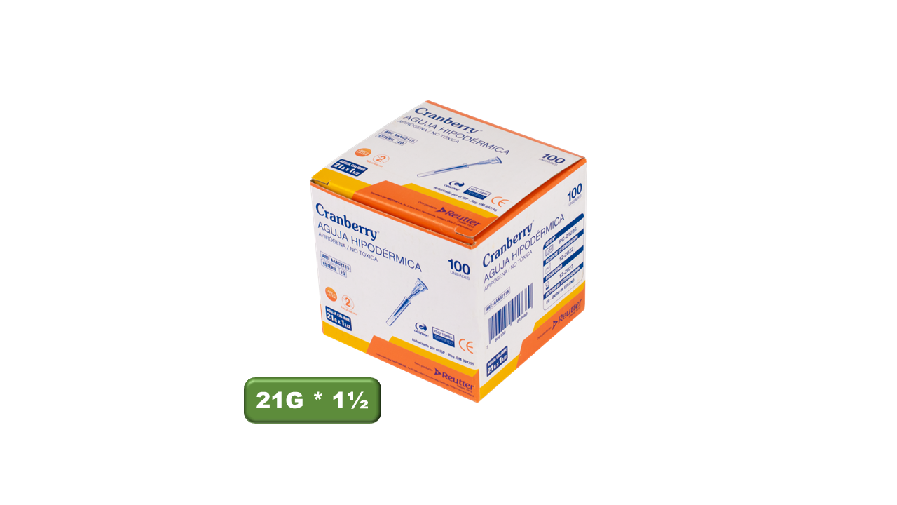 Diapositiva76-2.png Agujas Hipodérmicas 21G * 1½ *100 - Imagen 1