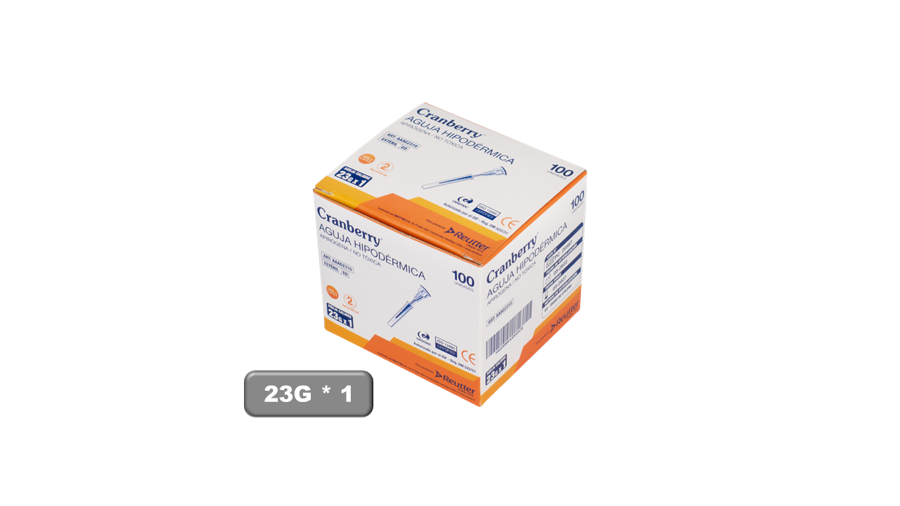 Diapositiva77-2.png Agujas Hipodérmicas 23G * 1 *100 - Imagen 1