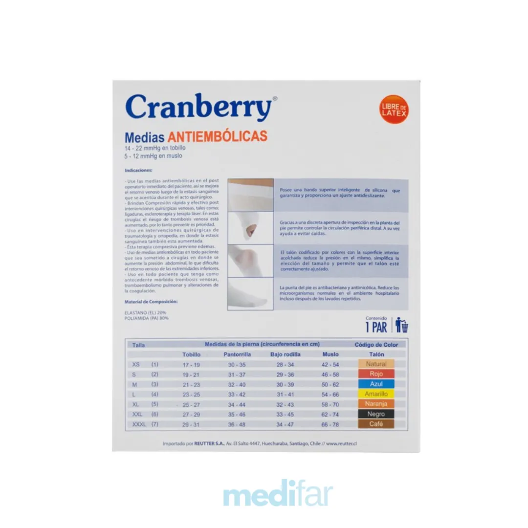 Medias Antiembólicas de Compresión Cranberry - Imagen 3