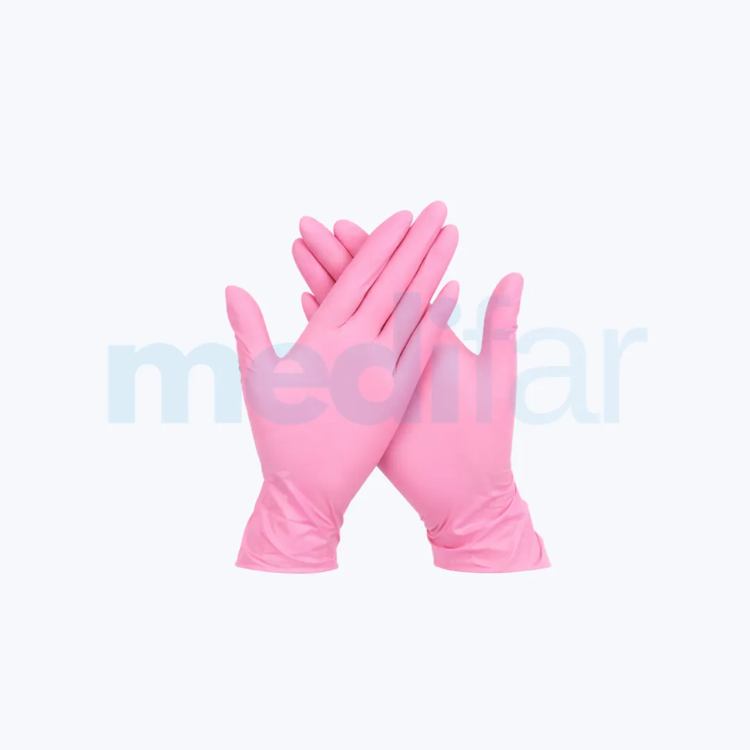 Guantes de Nitrilo Rosados 100 Unidades - Imagen 1