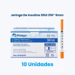 Jeringa De Insulina 30UI 0,3ml 31G* 6mm Prosyr Caja 10 Unidades