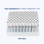 Tubo Tapa Blanca sin Aditivo GlobalVac® 4ml 100 Tubos - Imagen 2