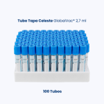 Tubo Tapa Celeste GlobalVac® 2,7 ml 100 Tubos