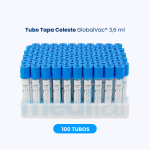 Tubo Tapa Celeste GlobalVac® 3,6 ml 100 Tubos