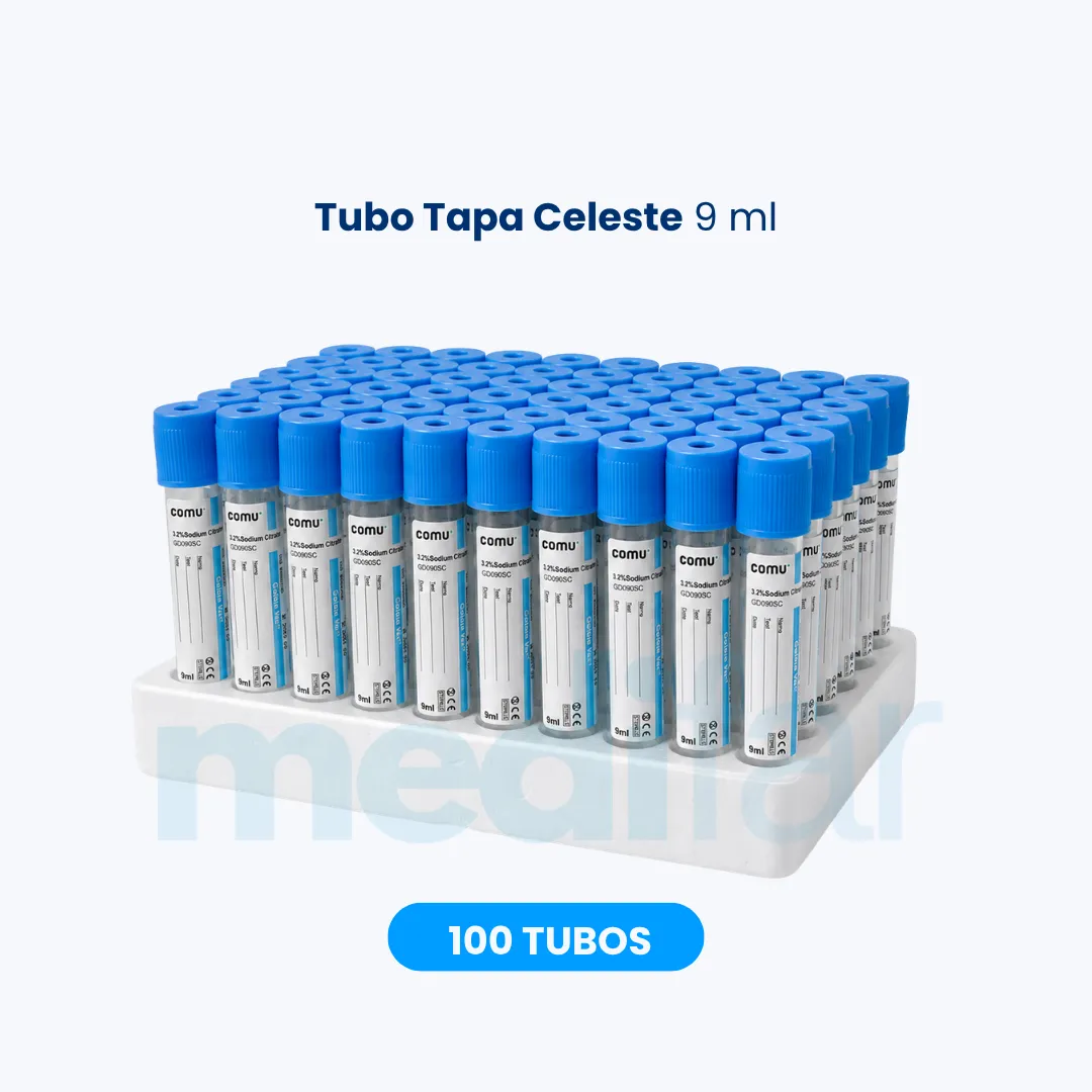Tubo Tapa Celeste 9ml ( Citrato De Sodio 3,2% ) - Imagen 2