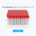 Tubo Tapa Roja GlobalVac® ( Clot Activator ) 4ml 100 Tubos