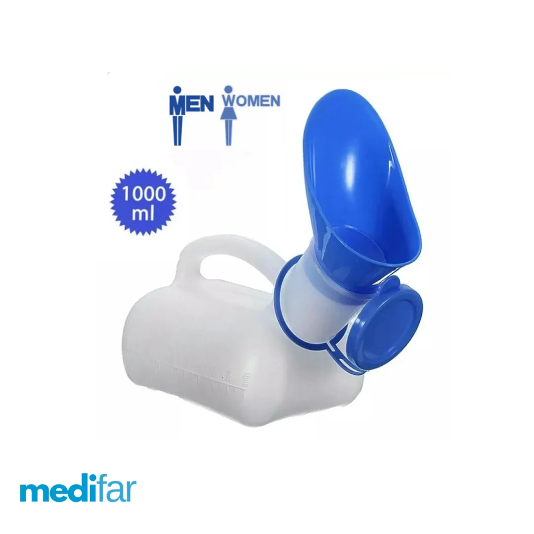 Urinario Portátil Unisex Nuevo con Embudo y Tapa Antiderrame - Imagen 1