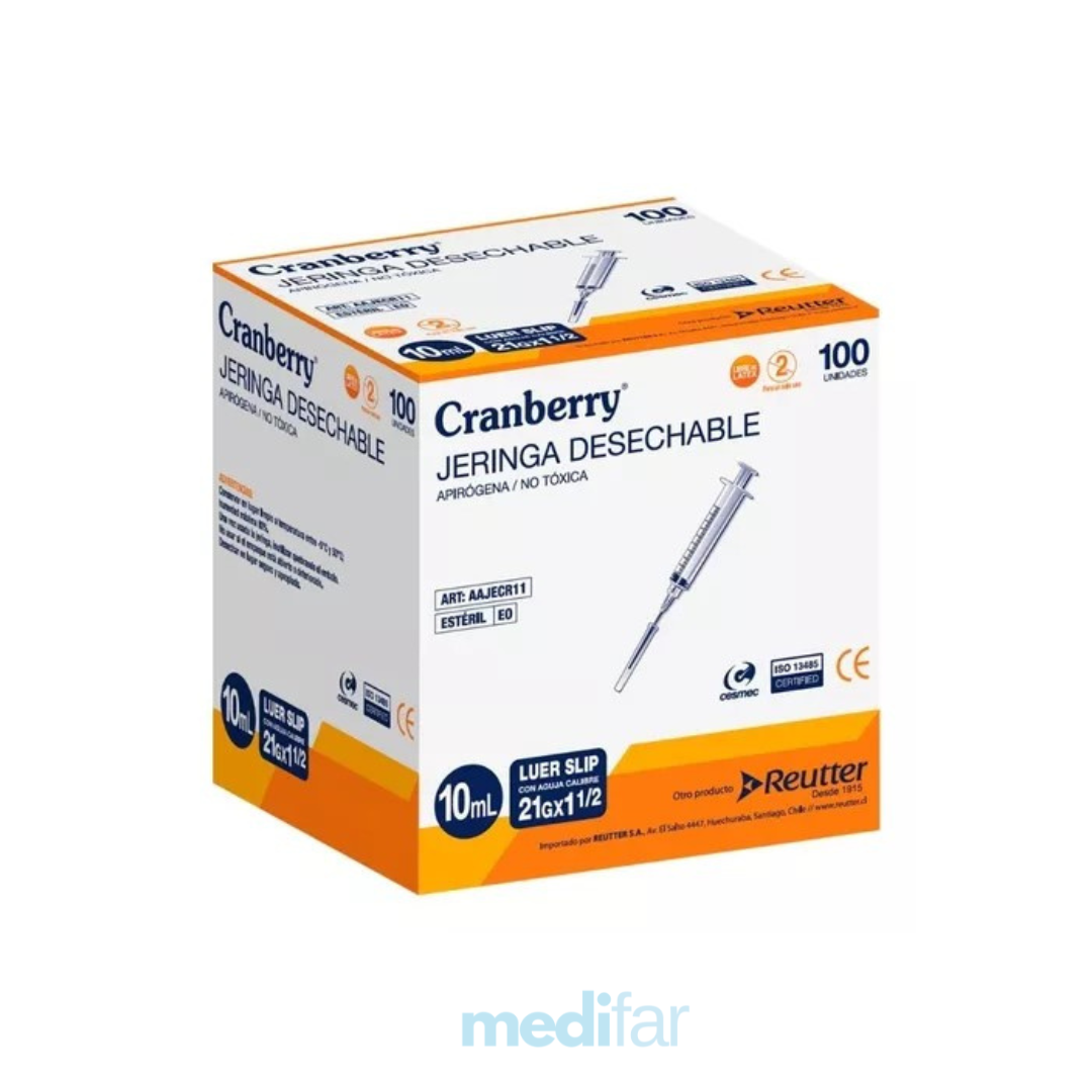 jeringa-10ml.png Jeringa Cranberry 10ml con Aguja * 100 Unds. - Imagen 1