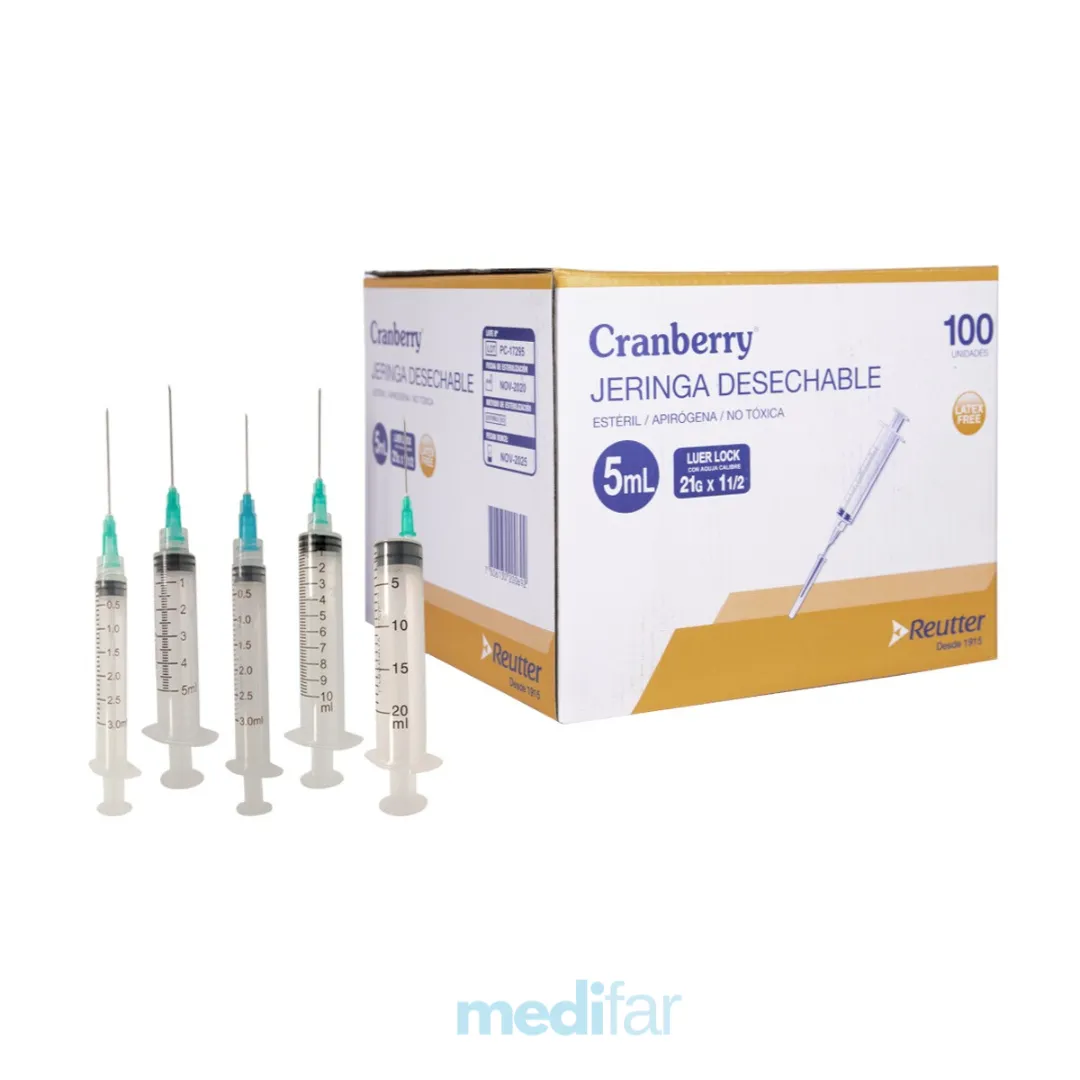 Jeringa 5ml con Aguja 100 Unds. - Imagen 1